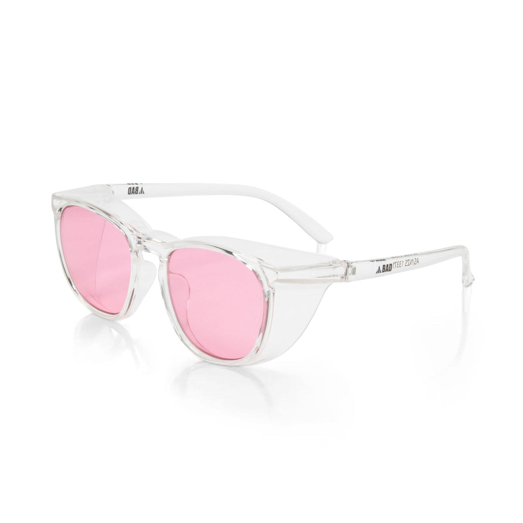 pink safety goggles Bad Womens Crystal Safety Sunglasses (clear/pink)