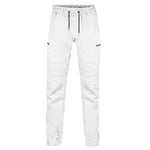 BAD SAVIOUR™ CUFFED ELASTIC WAIST WHITE PAINTERS WORK PANTS - BAD WORKWEAR