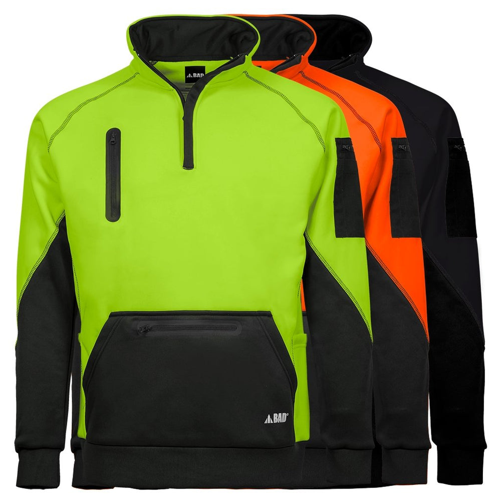 BAD WATERPROOF RAIN-DEFEND™ HI-VIS FLEECE 1/4 ZIP JUMPER