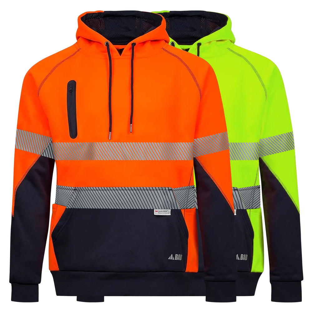 BAD WATERPROOF RAIN-DEFEND™ HI-VIS FLEECE HOODIE WITH 3M TAPE - BAD WORKWEAR