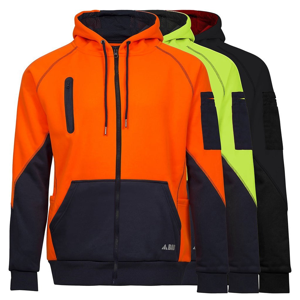 BAD WATERPROOF RAIN-DEFEND™ HI-VIS FULL-ZIP FLEECE HOODIE