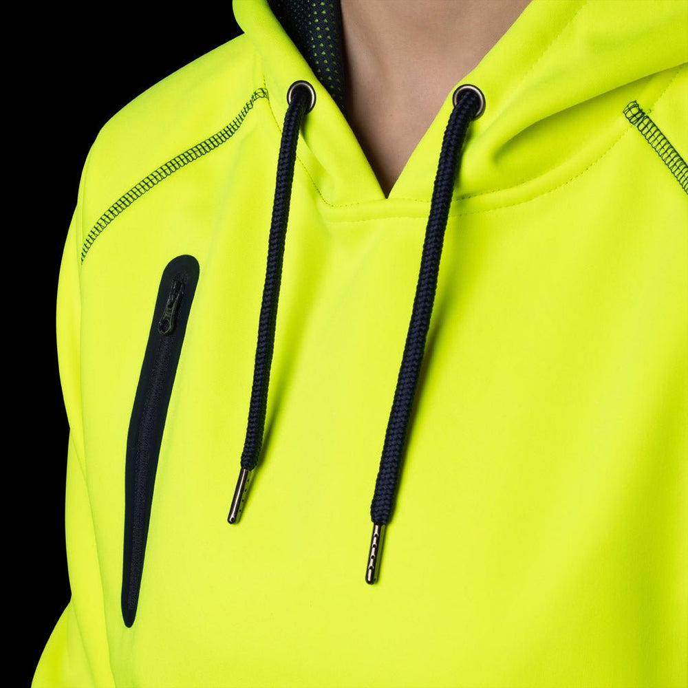 BAD WOMENS WATERPROOF RAIN-DEFEND™ HI-VIS FLEECE HOODIE - BAD WORKWEAR