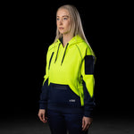 BAD WOMENS WATERPROOF RAIN-DEFEND™ HI-VIS FLEECE HOODIE - BAD WORKWEAR