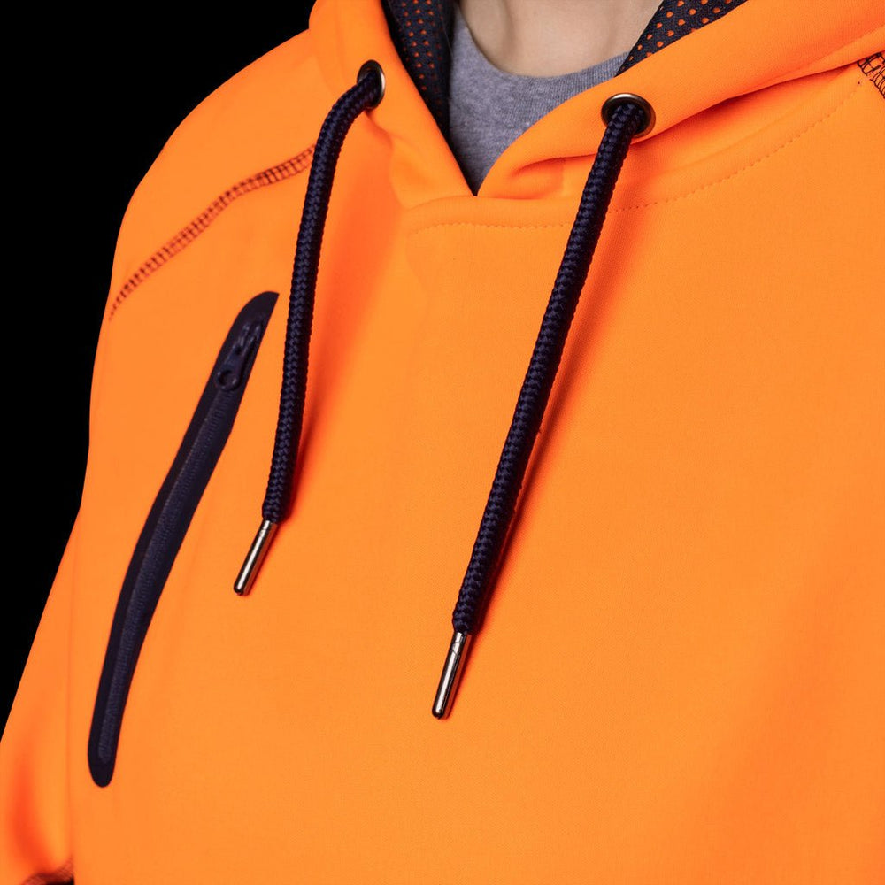 BAD WOMENS WATERPROOF RAIN-DEFEND™ HI-VIS FLEECE HOODIE - BAD WORKWEAR