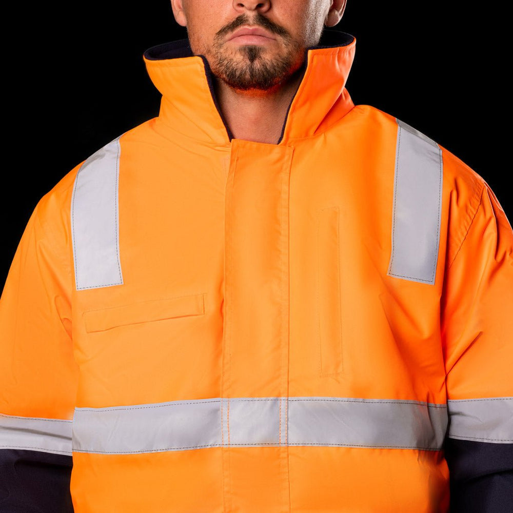 WATERPROOF HI-VIS PARKA JACKET WITH 3M TAPE - BAD WORKWEAR