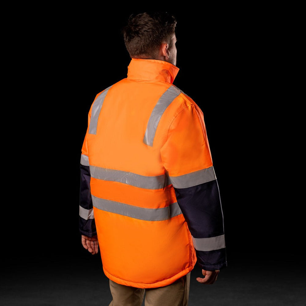 WATERPROOF HI-VIS PARKA JACKET WITH 3M TAPE - BAD WORKWEAR