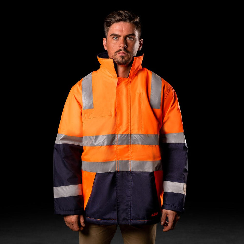 WATERPROOF HI-VIS PARKA JACKET WITH 3M TAPE - BAD WORKWEAR