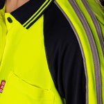 WOMENS HI-VIS L/S POLO SHIRT - BAD WORKWEAR